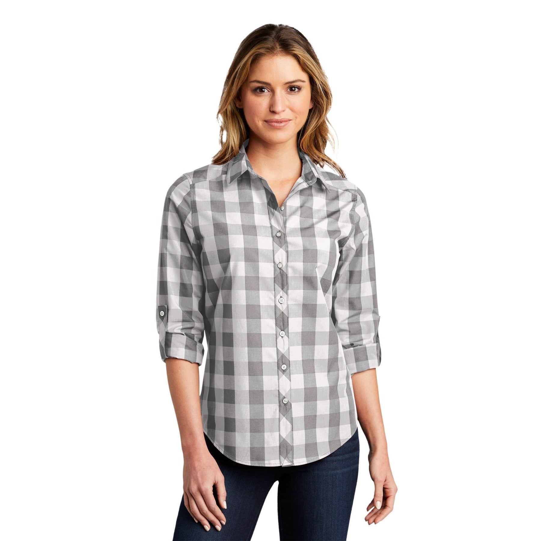 Port Authority-Port Authority® Women's Everyday Plaid Shirt. LW670-MedTech-3
